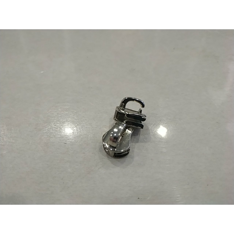 Бігунок сумковий без фіксатора на металеву блискавку No5 без пулера нікель