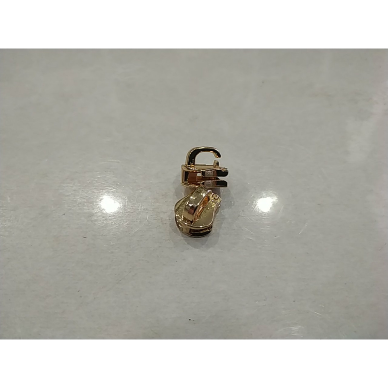 Бігунок сумковий без фіксатора на металеву блискавку No5 без пулера золото Бігунок сумковий без фіксатора на металеву блискавку No5 без пулера золото