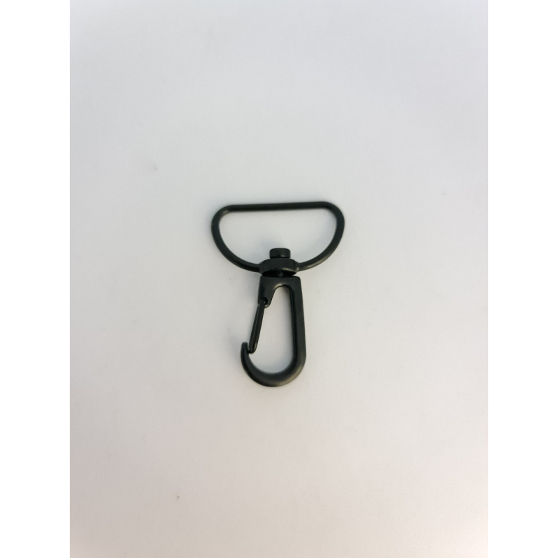 Карабін 25 мм ширина вушка, довжина карабіна 40 мм чорний матовий